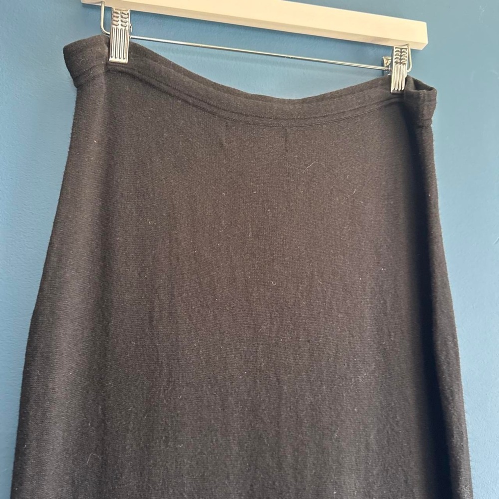August Silk Black Maxi Skirt Women's Size Large Cashmere Knit MENDED 90s Retro - Picture 5 of 8